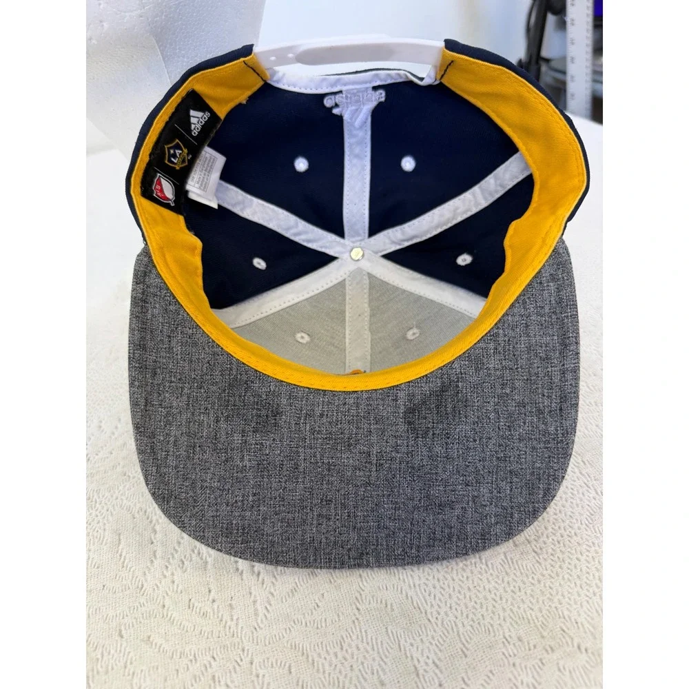Adidas LA Galaxy MLS Youth Snapback Hat Navy Blue Grey Flat Brim Cap S8DEA